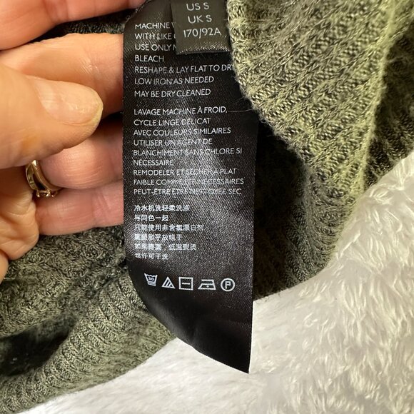 We The Free Thermal Top SMALL Slouchy Waffle Knit greenish Pullover Boho Chic - Picture 10 of 13